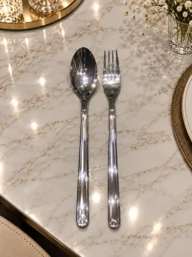 سرویس قاشق و چنگال ۲۴ نفره ۱۲۰ پارچه یونیک کد ۵۰۹ براق